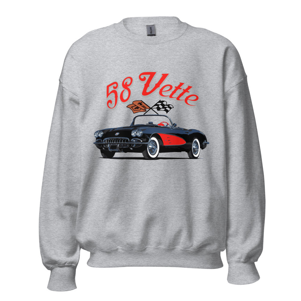 1958 Corvette C1 Antique Classic Car Collector Gift Americana Nostalgia Sweatshirt