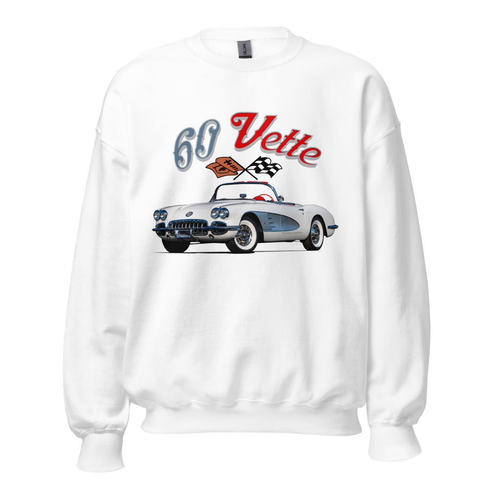 1960 Corvette Convertible C1 American Classic Car Automotive Nostalgia Sweatshirt