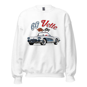 1960 Corvette Convertible C1 American Classic Car Automotive Nostalgia Sweatshirt