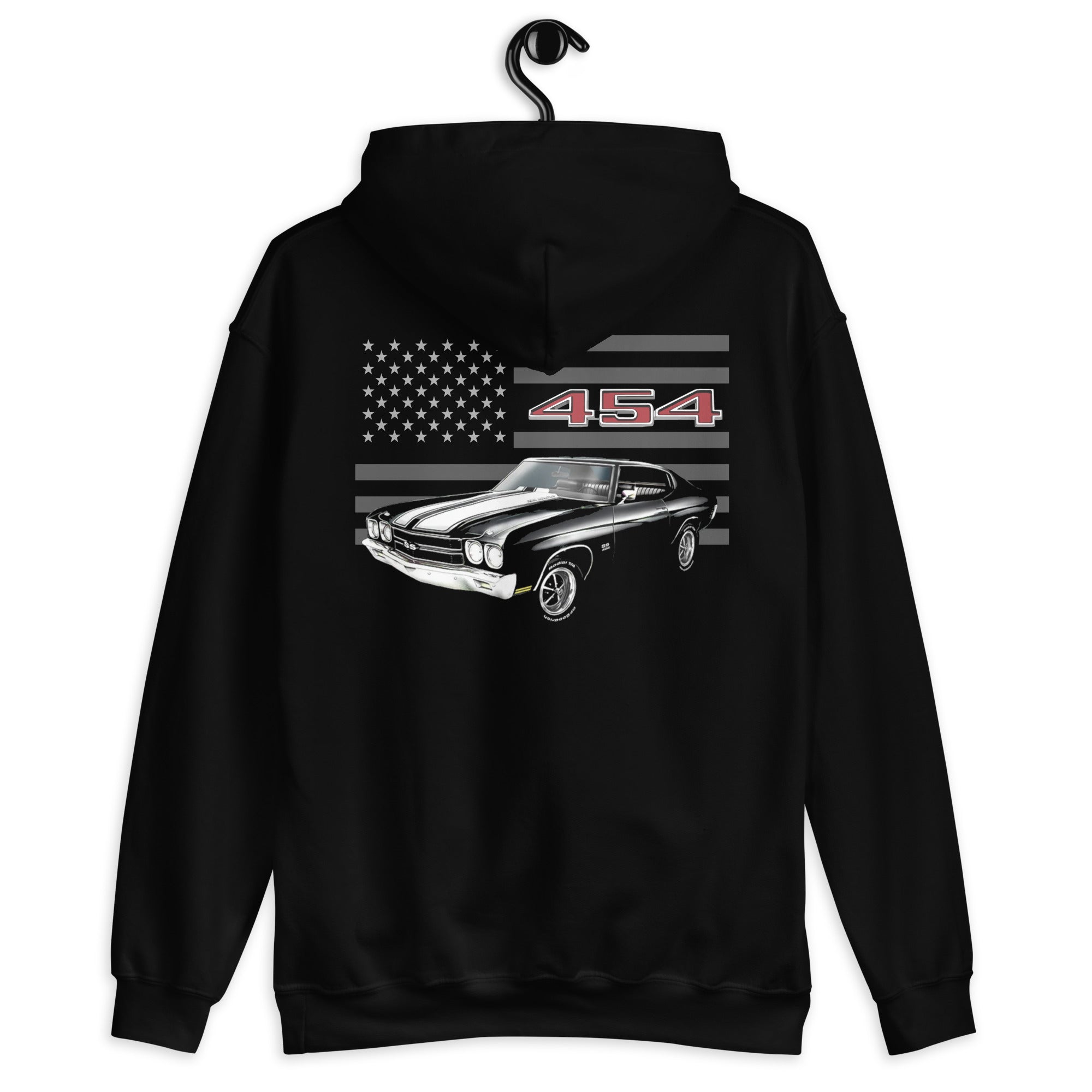 Black 1970 Chevelle 454 SS Muscle Car Owner Gift Unisex Hoodie