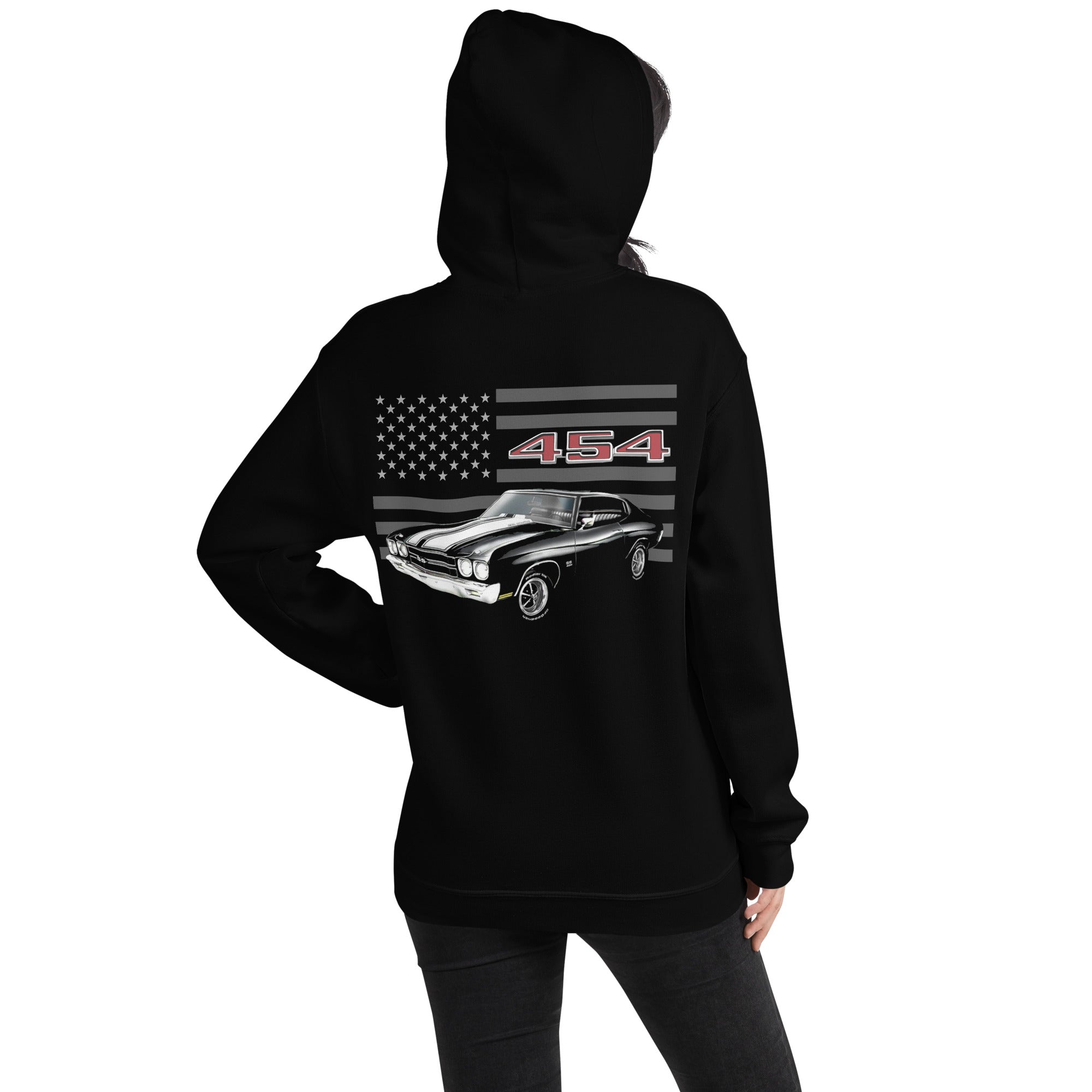 Black 1970 Chevelle 454 SS Muscle Car Owner Gift Unisex Hoodie