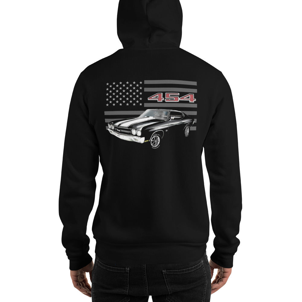 Black 1970 Chevelle 454 SS Muscle Car Owner Gift Unisex Hoodie