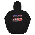 USA Red Mid Engine C8 Corvette Owner Gift Unisex Hoodie