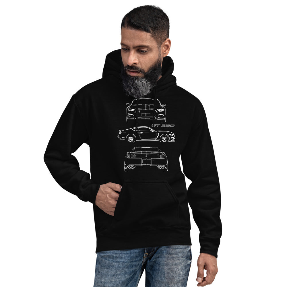 2017 Mustang Shelby GT350 Custom Outline Art Gift Street Racing Unisex Hoodie