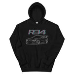 R34 GTR GT-R Skyline JDM Custom Line Art Unisex Hoodie