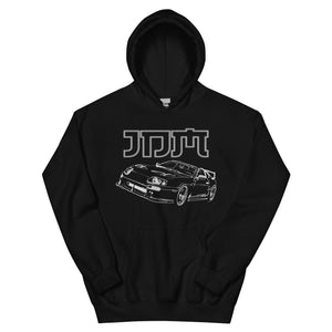 1990s JDM Supra Tuner Car Line Art Drift Racing Unisex Hoodie