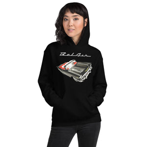 1957 Black 57 Chevy Bel Air Convertible Antique Car Unisex Hoodie