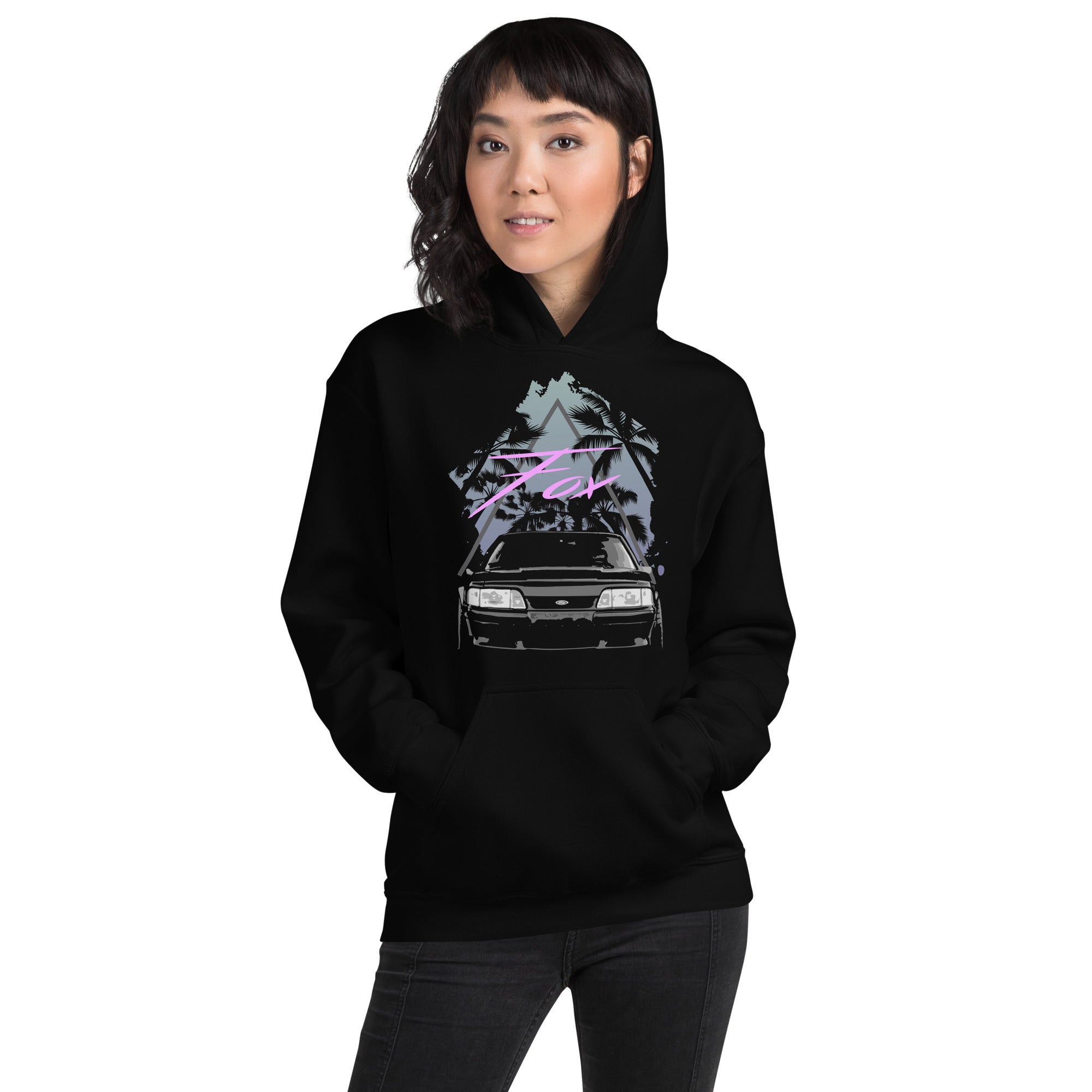 Widebody Fox Body Mustang Retro Miami Palms Unisex Hoodie