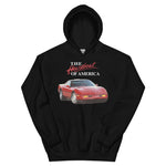 Retro 1990 Chevy Corvette C4 Heartbeat of America Unisex Hoodie