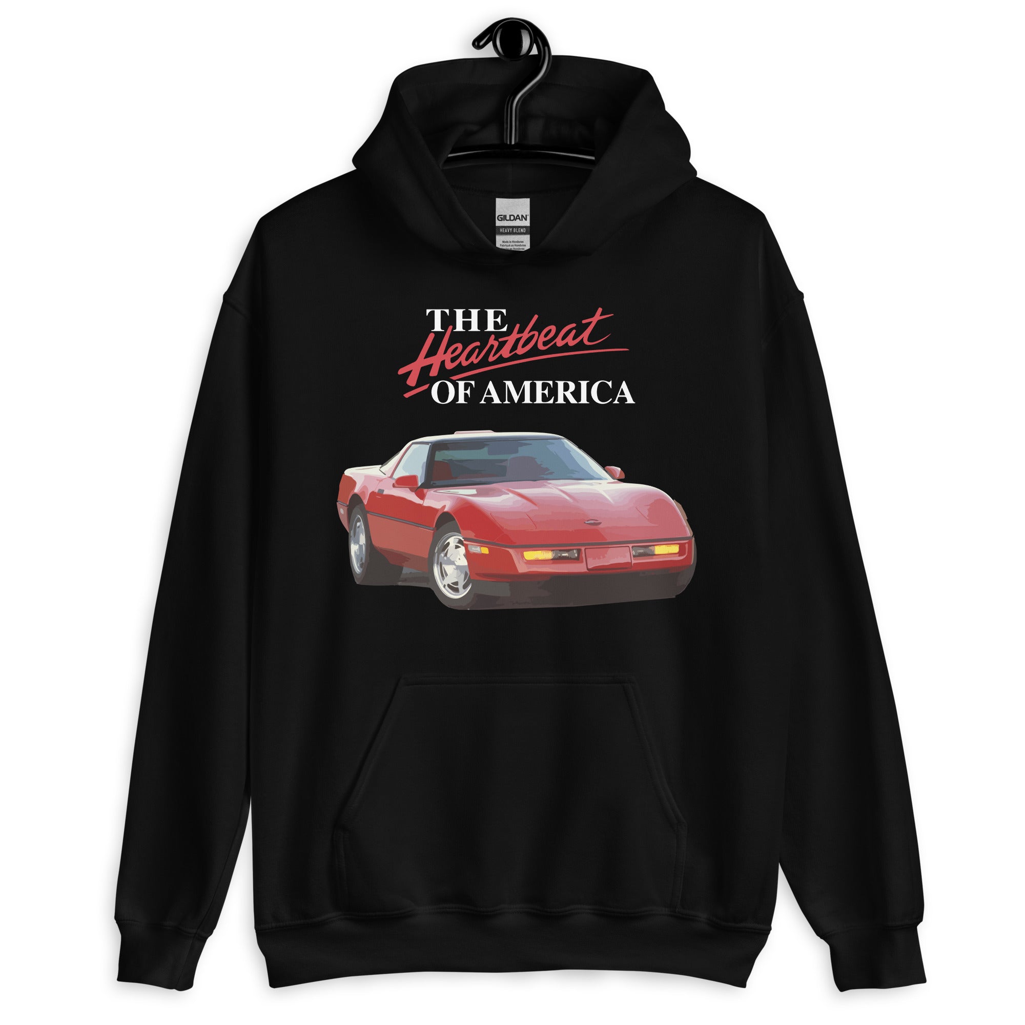 Retro 1990 Chevy Corvette C4 Heartbeat of America Unisex Hoodie