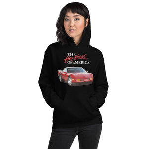 Retro 1990 Chevy Corvette C4 Heartbeat of America Unisex Hoodie