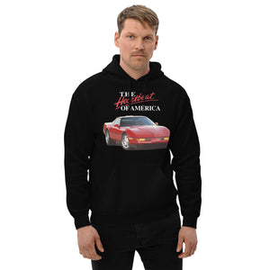 Retro 1990 Chevy Corvette C4 Heartbeat of America Unisex Hoodie