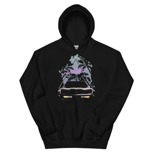 Retro 1980s Corvette C4 Miami Nights and Palm Trees Unisex Hoodie