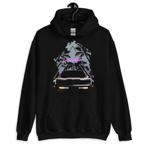 Retro 1980s Corvette C4 Miami Nights and Palm Trees Unisex Hoodie