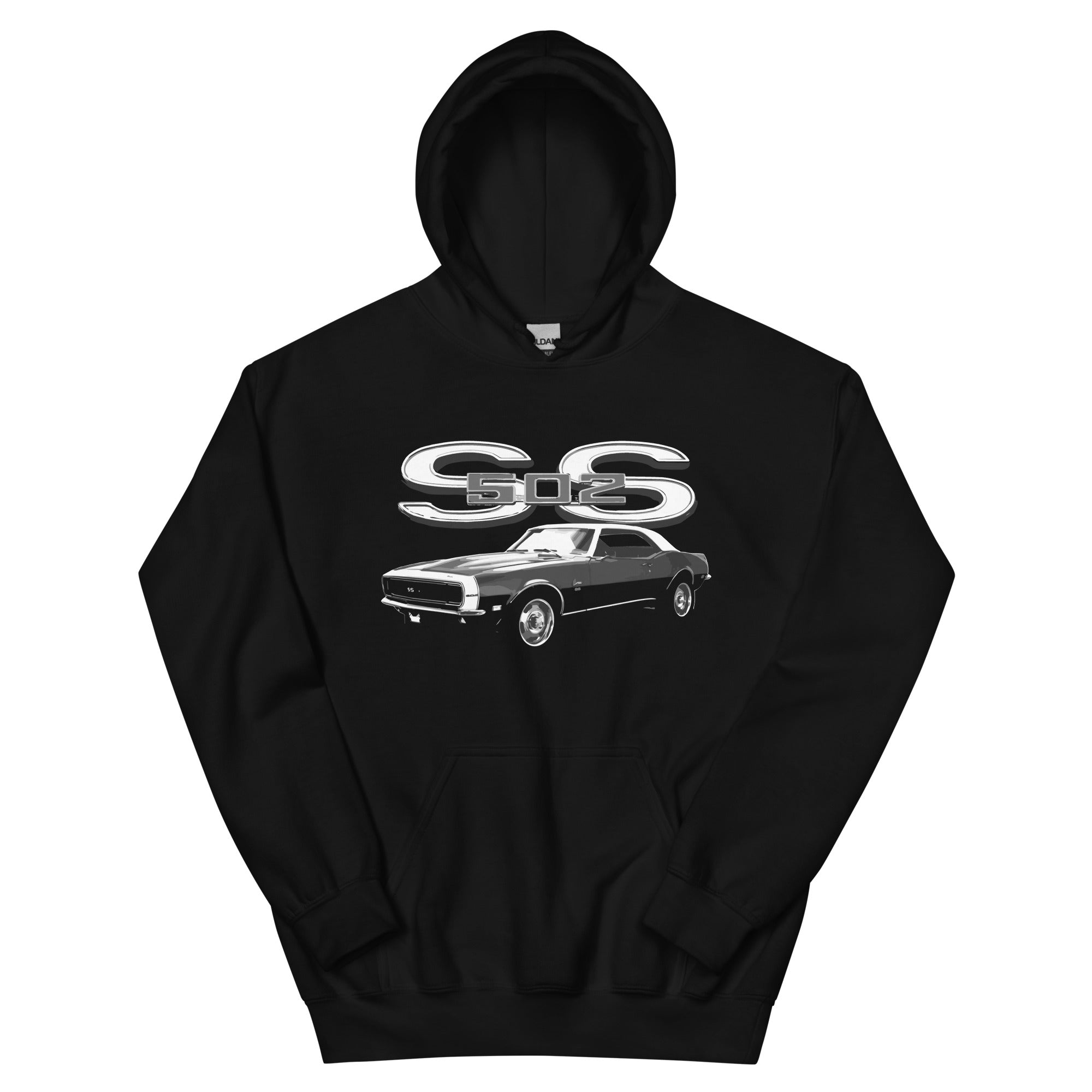 1968 Black Camaro SS 502 Muscle Car Owner Gift Unisex Hoodie