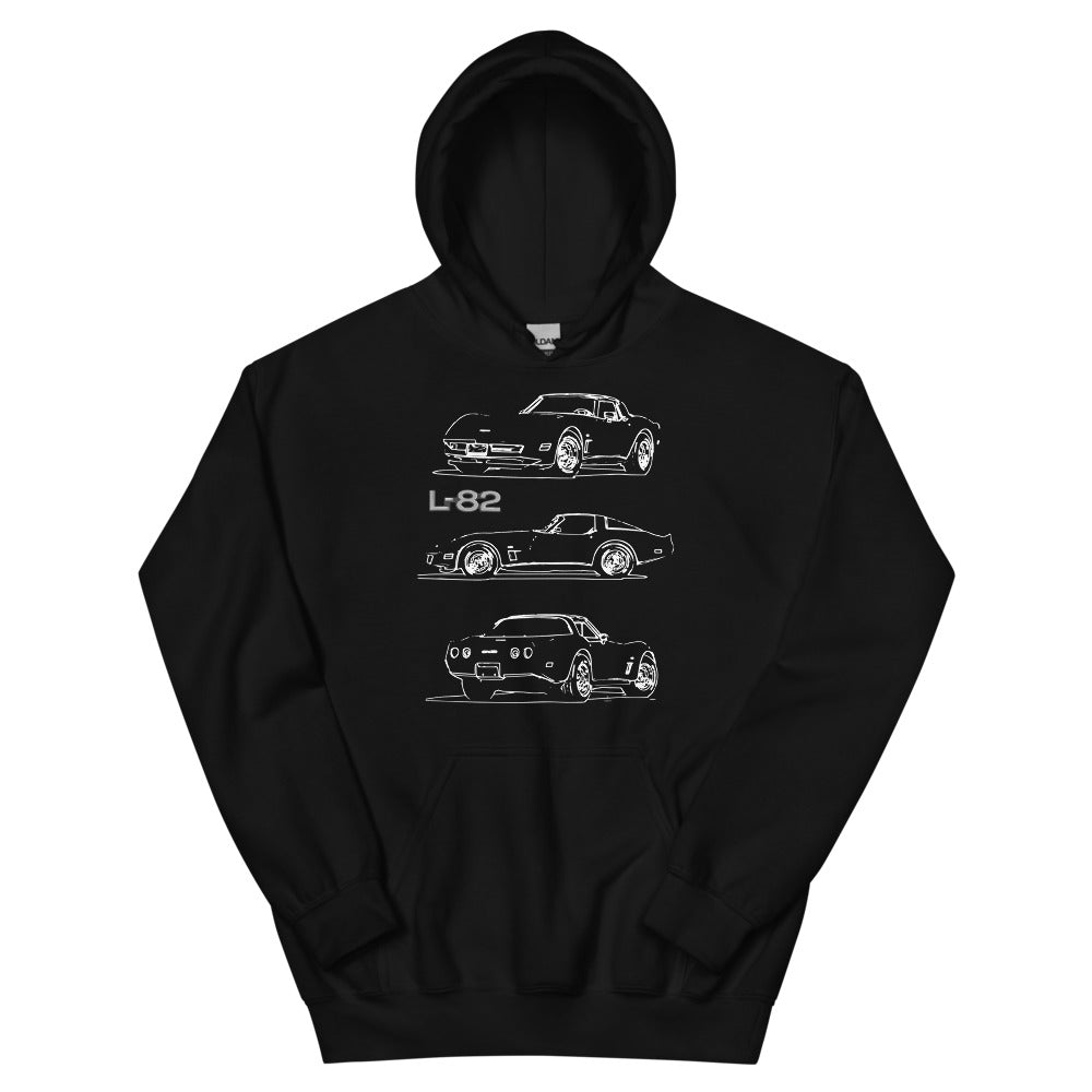 1980 Corvette Coupe L82 C3 Muscle Car Chevy Classic Cars Unisex Hoodie