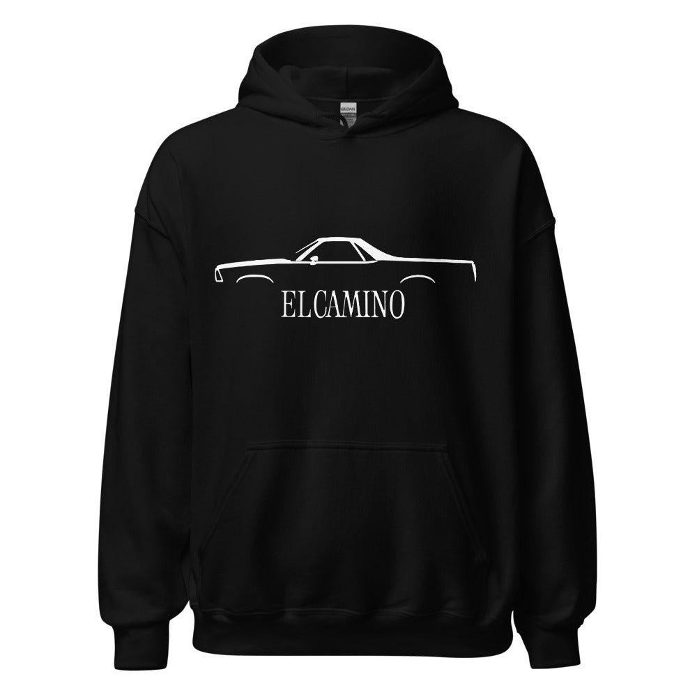 Chevy El Camino 5th Generation 1978 Classic Car Silhouette Unisex Hoodie