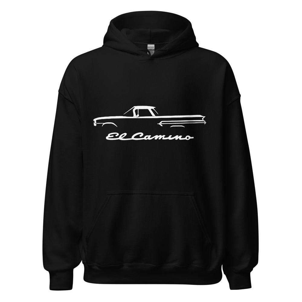 Chevy El Camino First Gen 1959 - 1960 American Classic Car Silhouette Unisex Hoodie