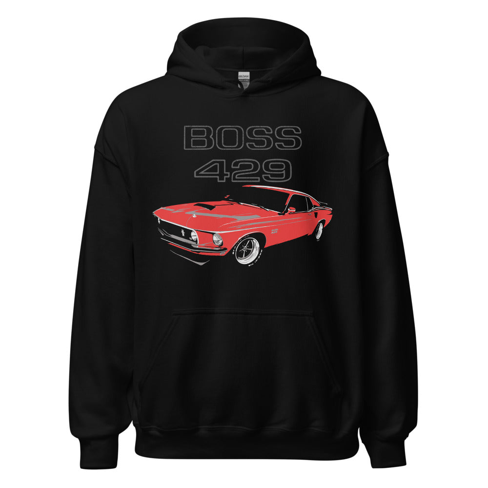1969 Mustang Boss 429 Red Rare Muscle Car Collector Gift Unisex Hoodie