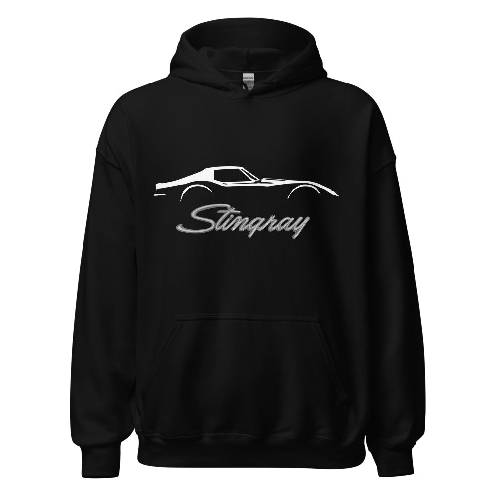 C3 Corvette Stingray Silhouette 3rd Gen Vette Driver Custom Gift Unisex Hoodie