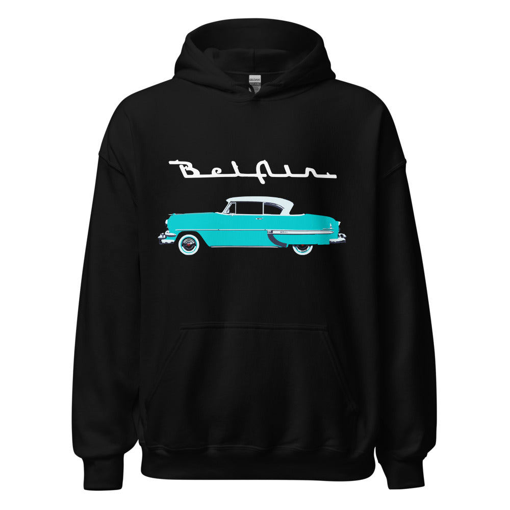 1954 Chevy Bel Air Turquoise Antique Classic Car Collector Cars Hoodie