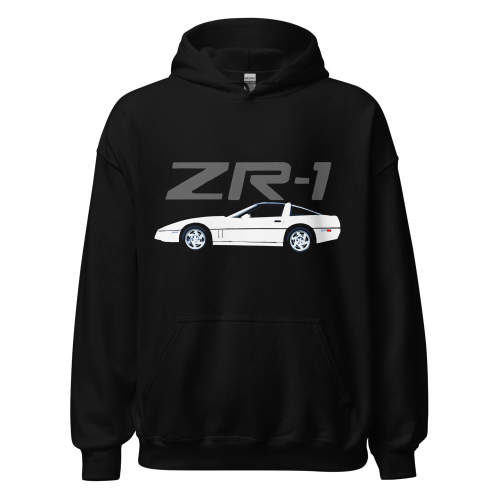 1990 White Corvette C4 ZR-1 ZR1 4th Gen Vette Driver Custom Car Club Hoodie