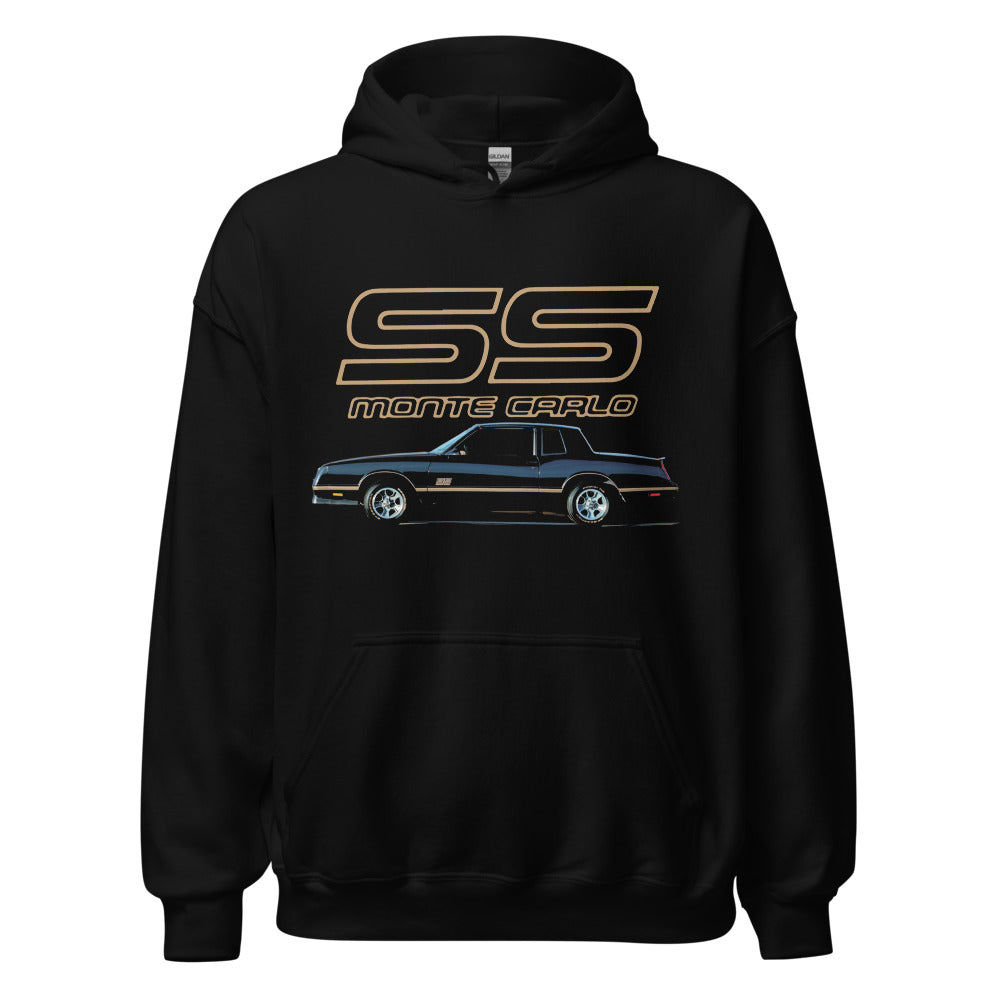 1988 Monte Carlo SS Black and Gold Classic car Emblem Hoodie