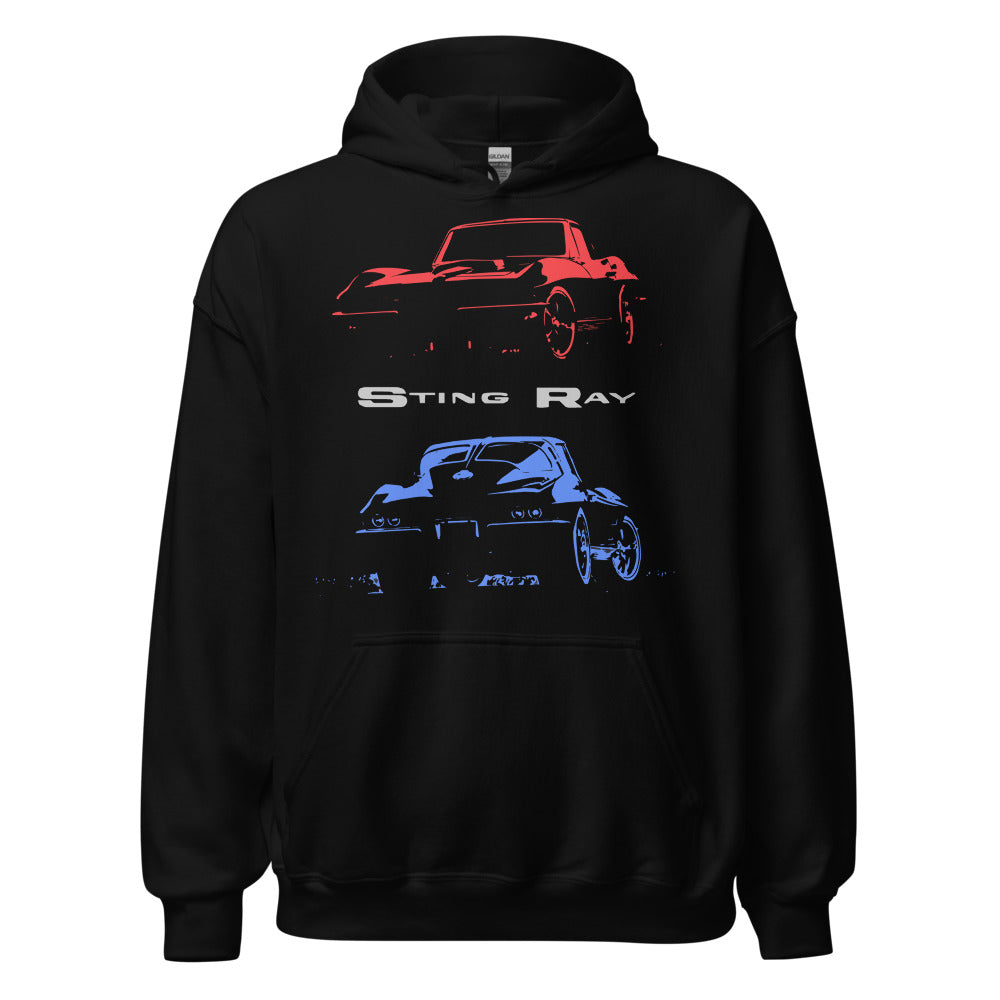 1963 Split Window Corvette Sting Ray C2 American Collector Car Custom Hoodie