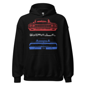 1964 Chevy Impala American Classic Car Patriotic Colors Custom Hoodie