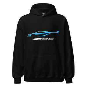 2023 Corvette Z06 C8 Vette Rapid Blue Silhouette Hoodie