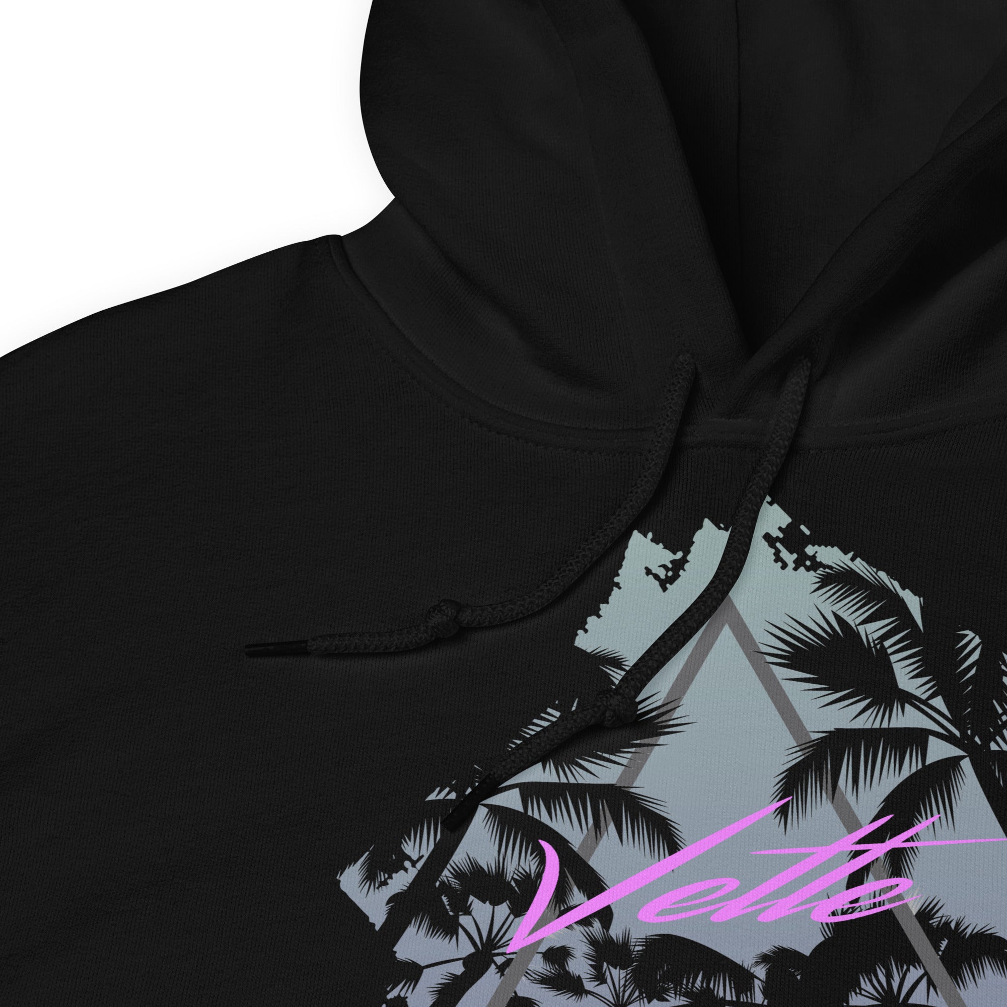 Retro 1980s Corvette C4 Miami Nights and Palm Trees Unisex Hoodie