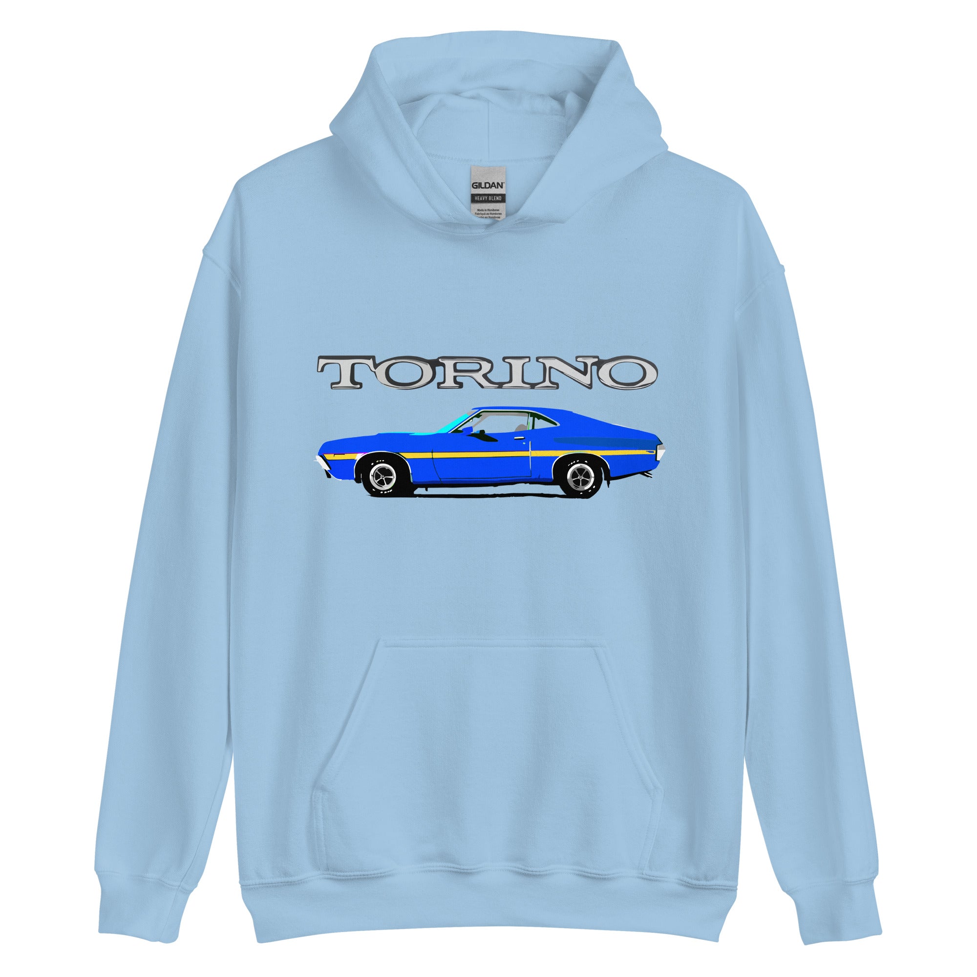 1972 Blue Ford Gran Torino Sport Muscle Car Owner Gift Unisex Hoodie