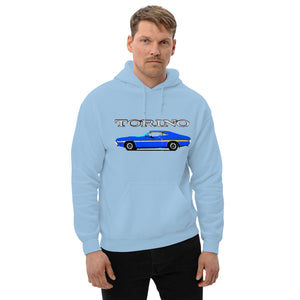 1972 Blue Ford Gran Torino Sport Muscle Car Owner Gift Unisex Hoodie