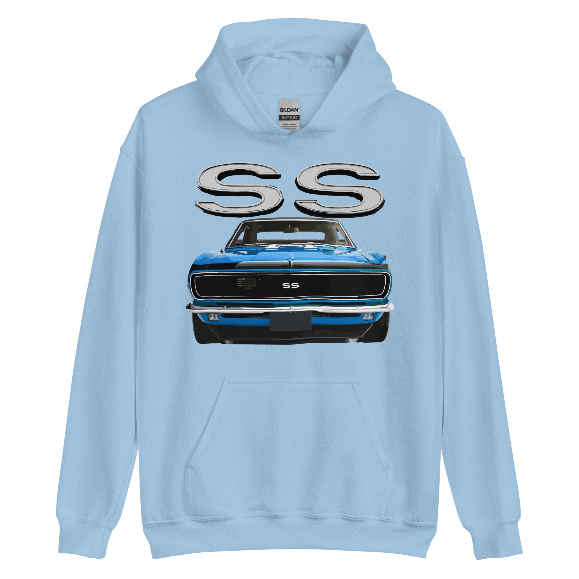 1968 Blue Camaro SS Muscle Car Owners Gift Unisex Hoodie