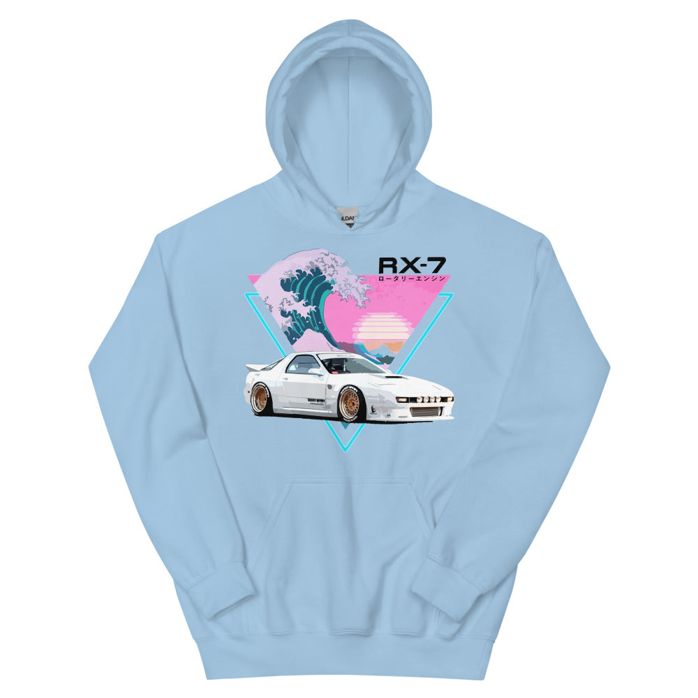 Vaporwave RX7 Japanese Wave RX-7 JDM Tuner Car Unisex Hoodie – Racing Roots