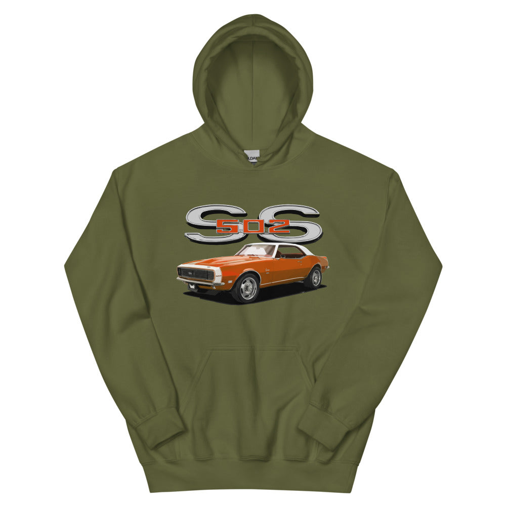 1968 Orange Camaro SS 502 Muscle Car Owner Gift Unisex Hoodie