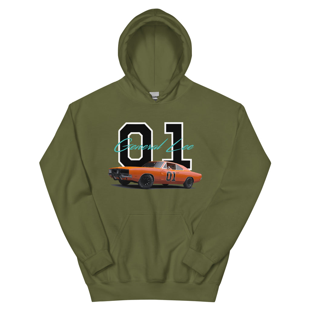 General Lee 1969 Orange Muscle Car Unisex Hoodie