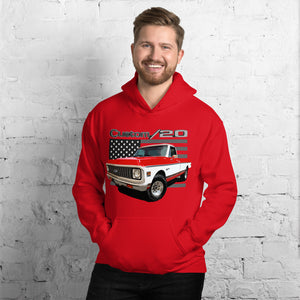 1972 Chevy C20 Custom 20 Vintage Pickup Truck Owner Gift Unisex Hoodie