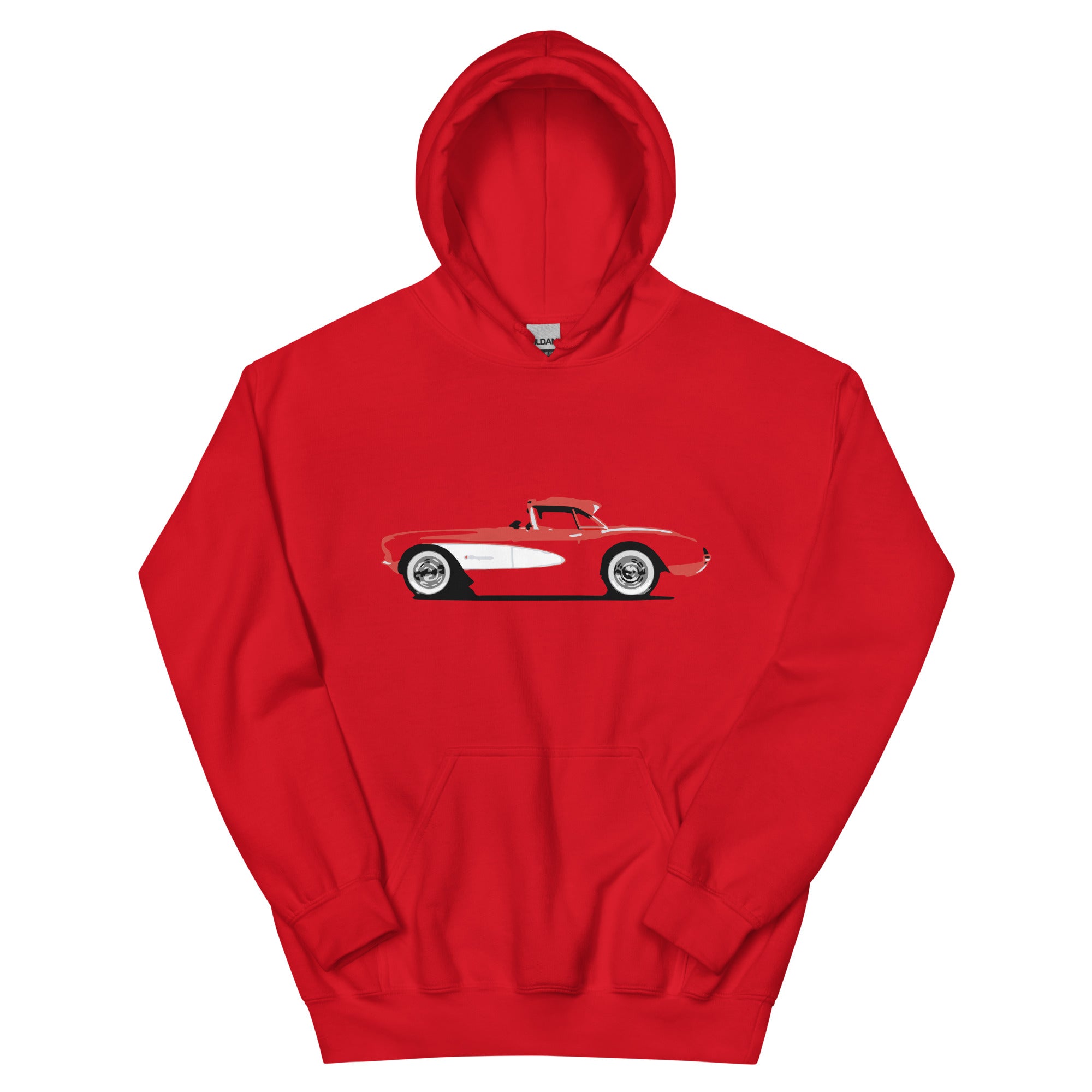 Red 1957 Corvette C1 Antique Collector Car Unisex Hoodie