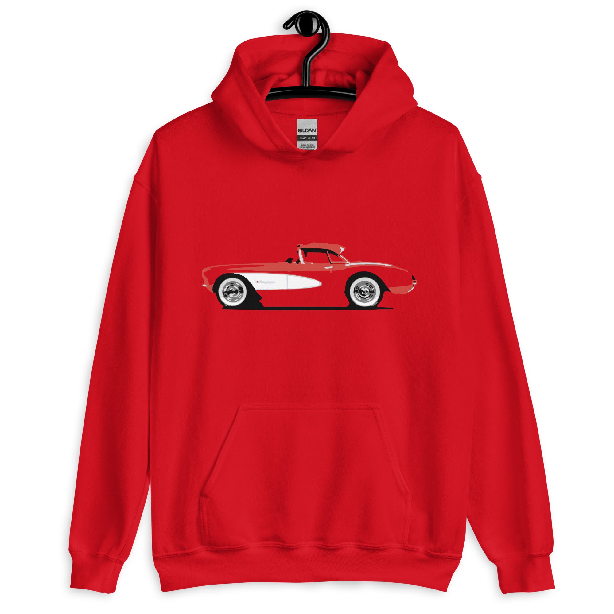 Red 1957 Corvette C1 Antique Collector Car Unisex Hoodie