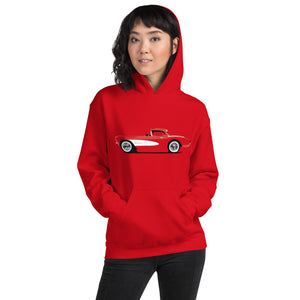 Red 1957 Corvette C1 Antique Collector Car Unisex Hoodie