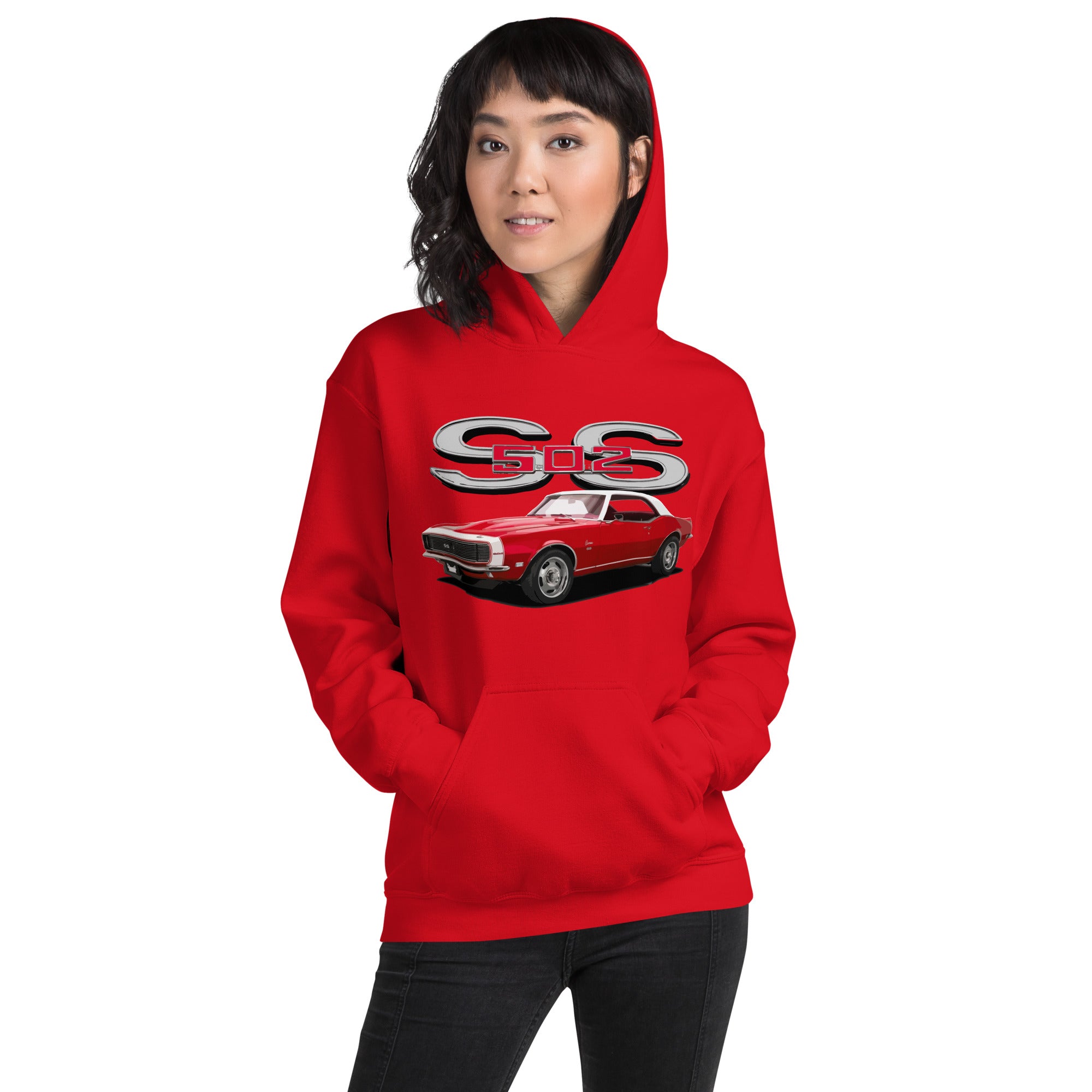 1968 Red Camaro SS 502 Muscle Car Owner Gift Unisex Hoodie