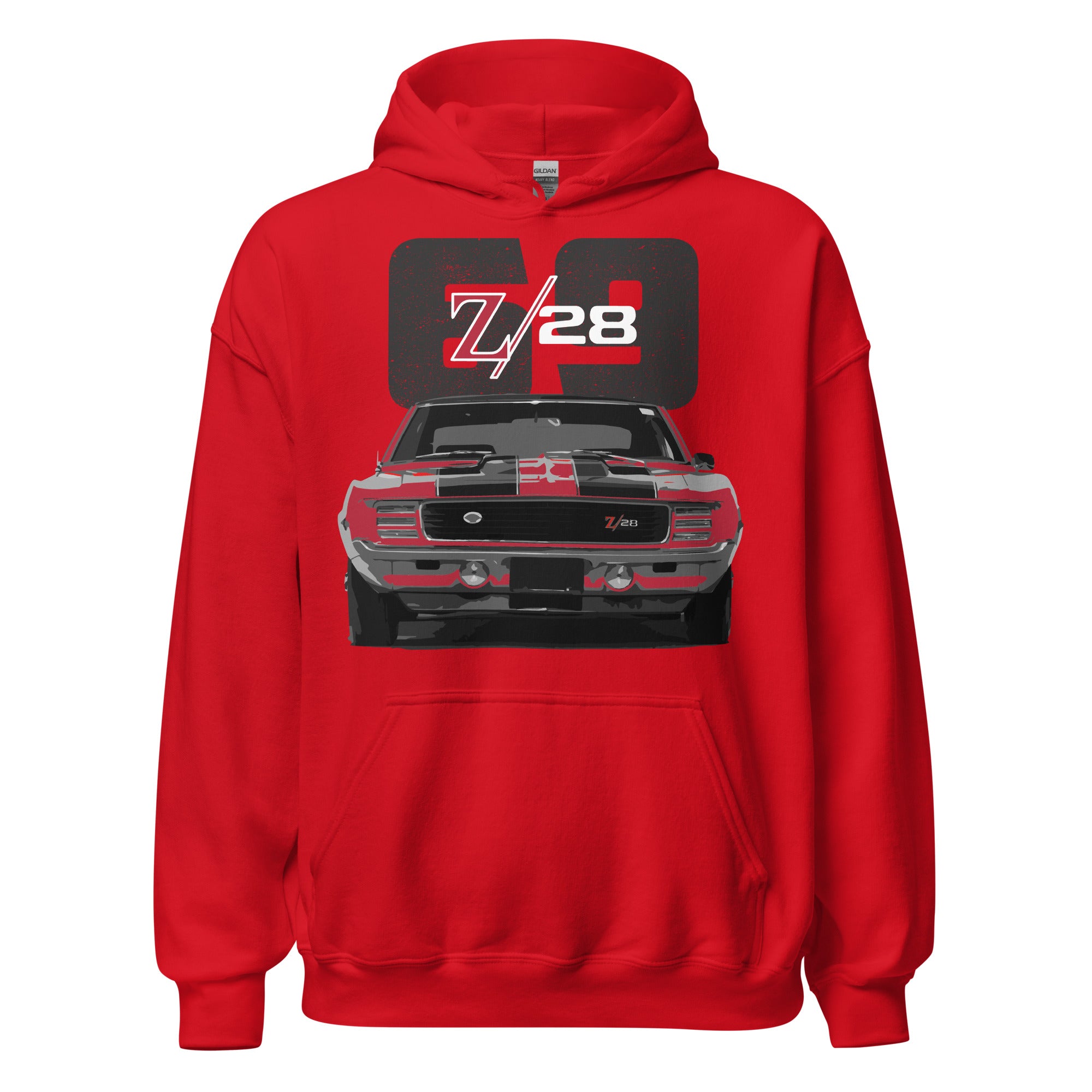 1969 Chevy Camaro RS Z28 Red Muscle Car Classic Cars Unisex Hoodie