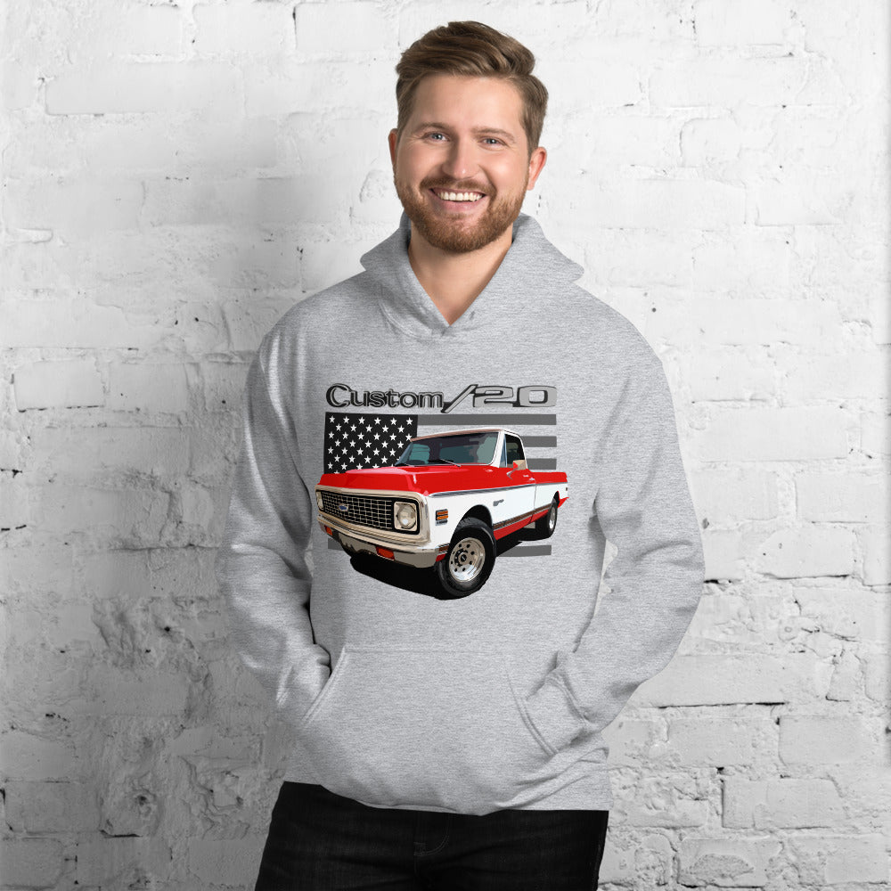 1972 Chevy C20 Custom 20 Vintage Pickup Truck Owner Gift Unisex Hoodie