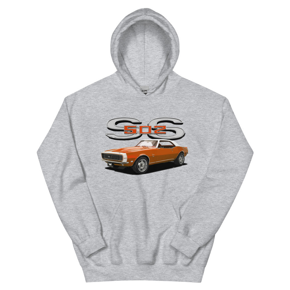 1968 Orange Camaro SS 502 Muscle Car Owner Gift Unisex Hoodie