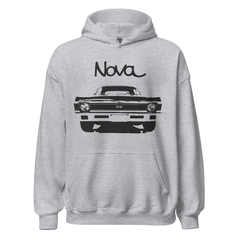 1972 Chevy Nova American muscle Classic car Drag racing Hot rod SS Unisex Hoodie