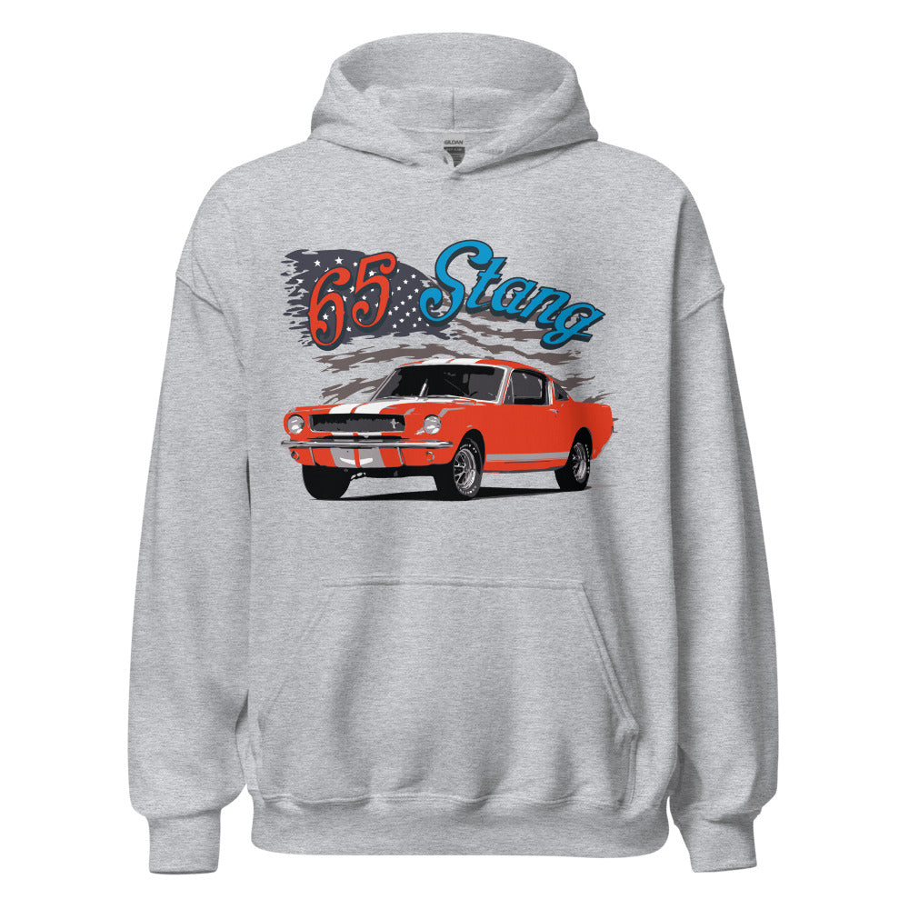 1965 Mustang Fastback American Classic Car Nostalgia Hoodie