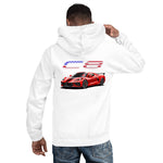 USA Red Mid Engine C8 Corvette Owner Gift Unisex Hoodie