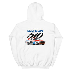 Datsun 510 Vintage Racing #46 Racecar Unisex Hoodie