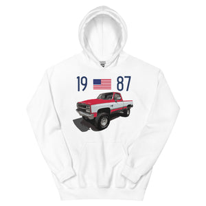 1987 Chevy K10 Silverado Square Body Pickup Truck Owner Gift Unisex Hoodie